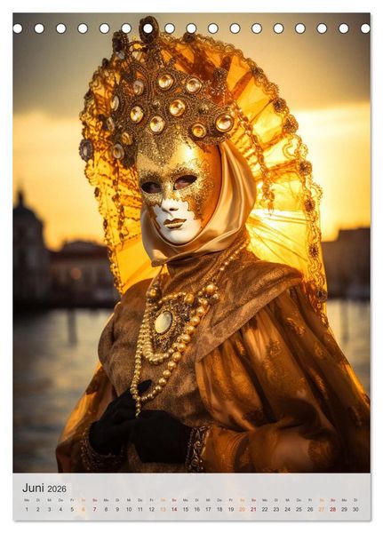 Produktbild: Karneval in Venedig (Tischkalender 2026 DIN A5 hoch), CALVENDO Monatskalender