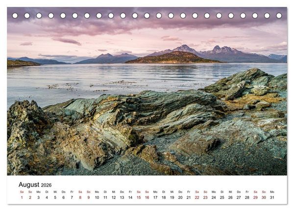 Produktbild: Patagonien, Tierra del Fuego: Am Rand der Welt (Tischkalender 2026 DIN A5 quer), CALVENDO Monatskalender