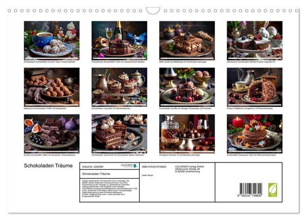 Produktbild: Schokoladen Tr&auml;ume (Wandkalender 2027 DIN A3 quer), CALVENDO Monatskalender