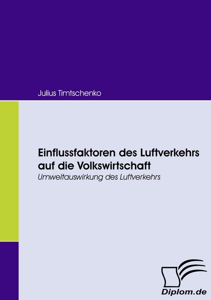 Produktbild: Einflussfaktoren des Luftverkehrs auf die Volkswirtschaft