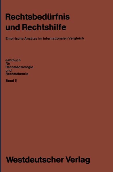 Produktbild: Rechtsbed&uuml;rfnis und Rechtshilfe