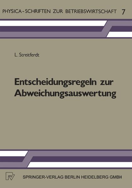 Produktbild: Entscheidungsregeln zur Abweichungsauswertung