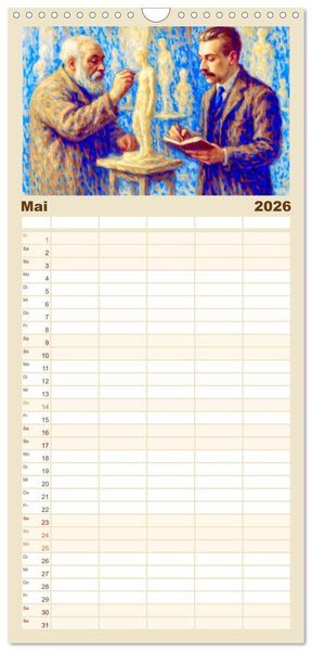 Produktbild: Familienplaner 2026 - Rainer Maria Rilke. Sein Leben, seine Werke mit 5 Spalten (Wandkalender, 21 x 45 cm) CALVENDO