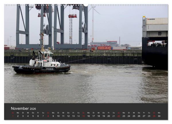 Produktbild: Hafen Hamburg 2026 (Wandkalender 2026 DIN A2 quer), CALVENDO Monatskalender