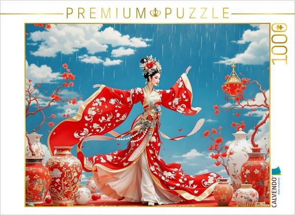 Produktbild: CALVENDO Puzzle Rote Seidenpracht | 1000 Teile Lege-Gr&ouml;&szlig;e 64x48cm Foto-Puzzle f&uuml;r gl&uuml;ckliche Stunden