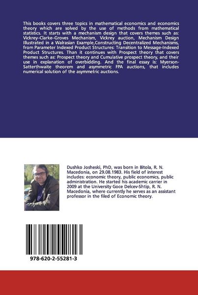 Produktbild: Mechanism design, Mathematical Economics and Statistics
