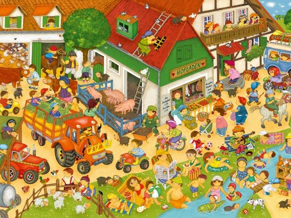 Produktbild: CALVENDO Puzzle Ferien auf dem Bauernhof | 1000 Teile Lege-Gr&ouml;&szlig;e 64x48cm Foto-Puzzle f&uuml;r gl&uuml;ckliche Stunden