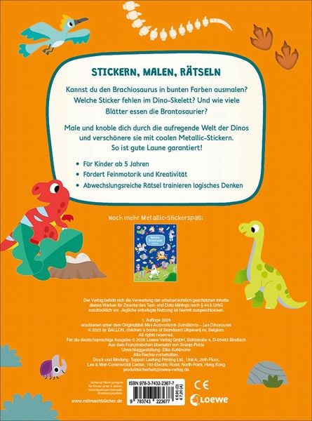 Produktbild: Metallic-Stickerspa&szlig; - Dinos