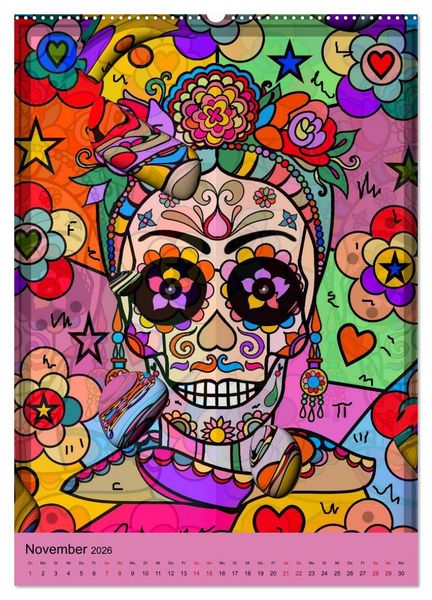 Produktbild: Nico Bielows Dia los Muertos (hochwertiger Premium Wandkalender 2026 DIN A2 hoch), Kunstdruck in Hochglanz