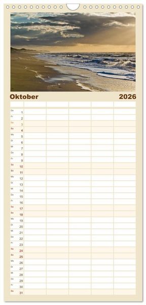 Produktbild: Familienplaner 2026 - Sylt-Abende - Fotografien von Beate Zoellner mit 5 Spalten (Wandkalender, 21 x 45 cm) CALVENDO