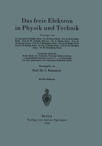 Produktbild: Das freie Elektron in Physik und Technik