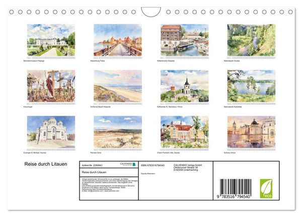 Produktbild: Reise durch Litauen (Wandkalender 2027 DIN A4 quer), CALVENDO Monatskalender