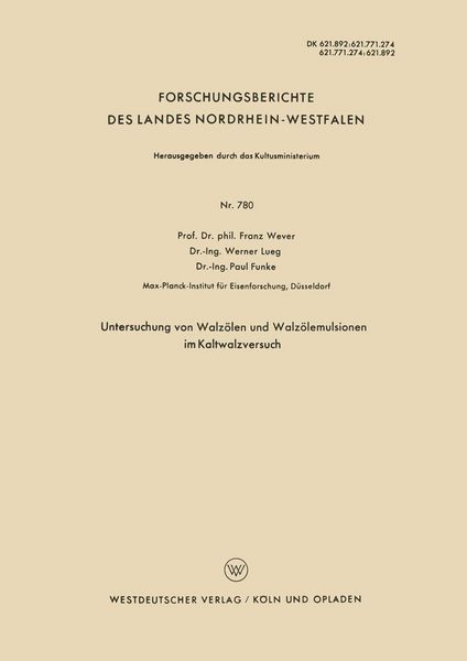 Produktbild: Untersuchung von Walz&ouml;len und Walz&ouml;lemulsionen im Kaltwalzversuch