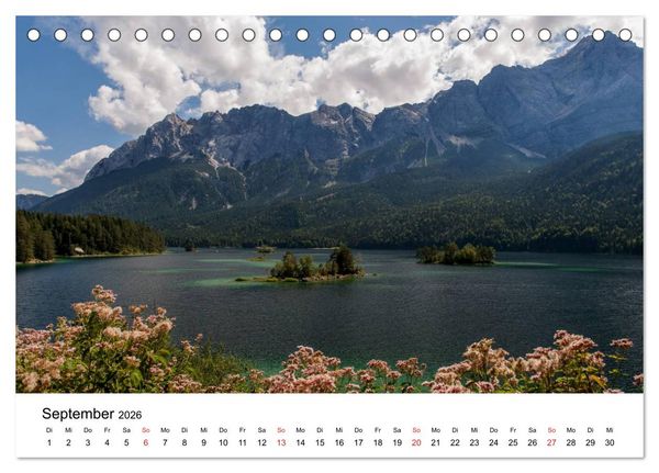 Produktbild: Berge und Seen rund um die Zugspitze (Tischkalender 2026 DIN A5 quer), CALVENDO Monatskalender