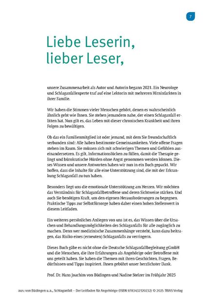 Produktbild: Schlaganfall - Der Leitfaden f&uuml;r Angeh&ouml;rige