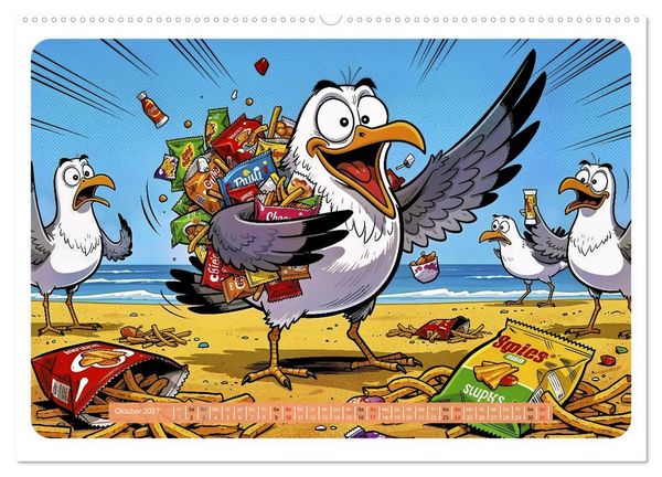Produktbild: Gierige M&ouml;wen - Comic (Wandkalender 2027 DIN A2 quer), CALVENDO Monatskalender