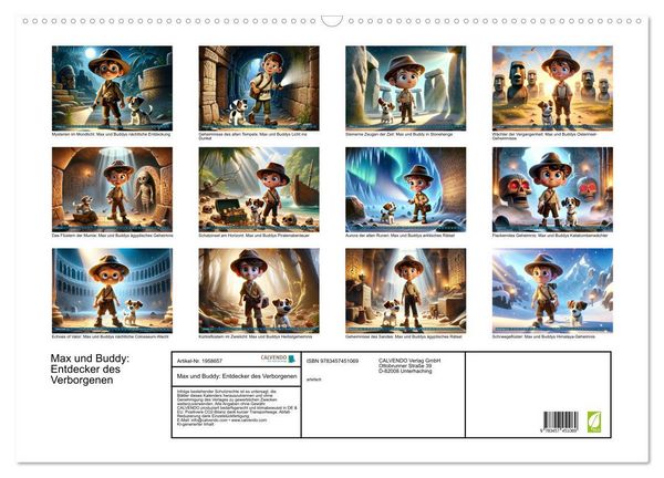 Produktbild: Max und Buddy: Entdecker des Verborgenen (Wandkalender 2026 DIN A2 quer), CALVENDO Monatskalender