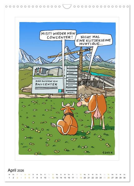 Produktbild: Betongold lacht - Cartoons (Wandkalender 2026 DIN A3 hoch), CALVENDO Monatskalender