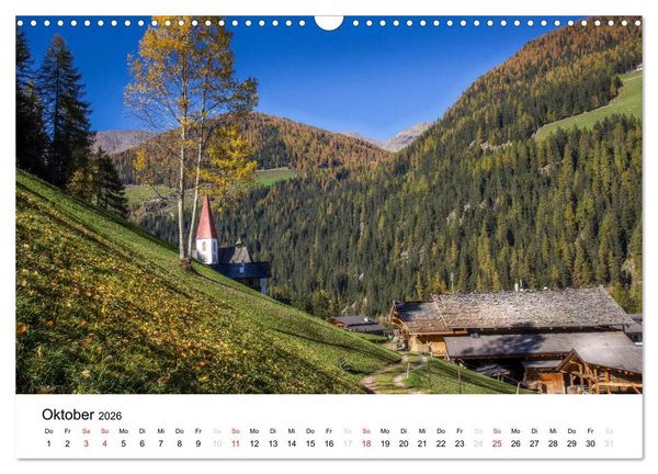 Produktbild: Bergbauernh&ouml;fe im Ultental (Wandkalender 2026 DIN A3 quer), CALVENDO Monatskalender
