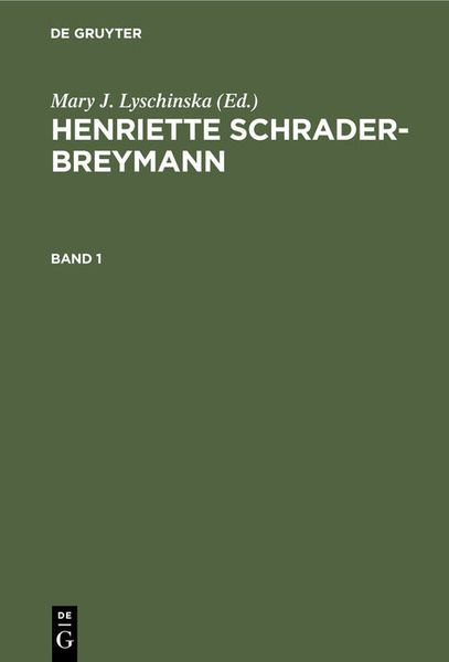 Produktbild: Henriette Schrader-Breymann. Band 1