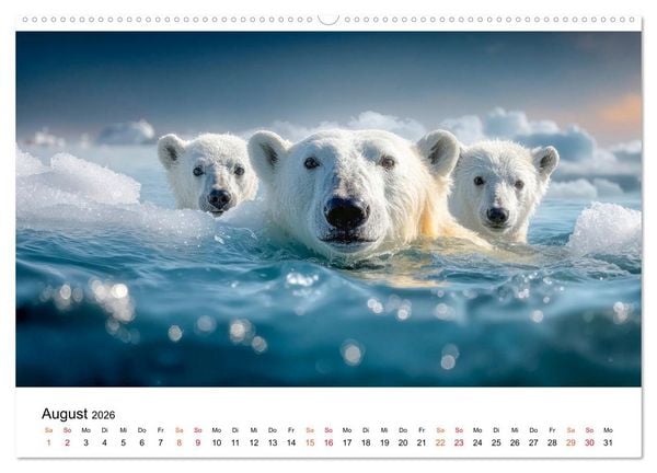 Produktbild: Eisb&auml;ren - die Stimme der Wildnis (hochwertiger Premium Wandkalender 2026 DIN A2 quer), Kunstdruck in Hochglanz