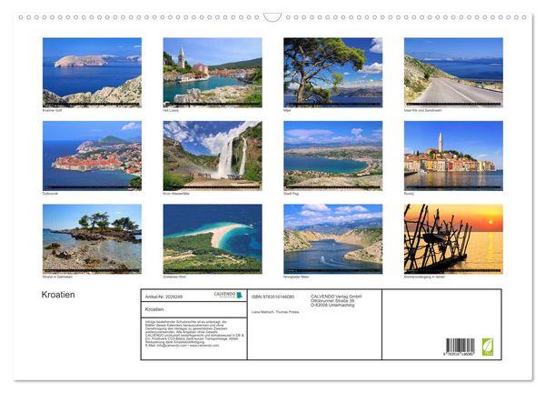 Produktbild: Kroatien (Wandkalender 2026 DIN A2 quer), CALVENDO Monatskalender