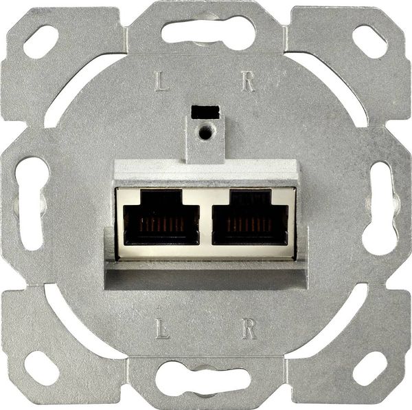 Produktbild: Renkforce Netzwerkdose Unterputz Einsatz CAT 6 2 Port Reinwei&szlig;