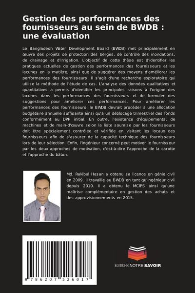 Produktbild: Gestion des performances des fournisseurs au sein de BWDB : une &eacute;valuation
