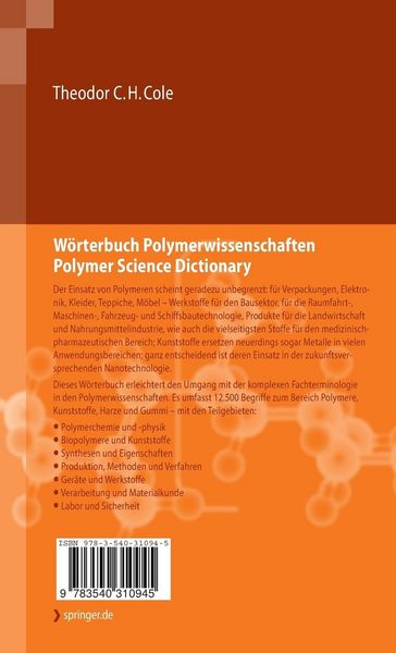 Produktbild: W&ouml;rterbuch Polymerwissenschaften/Polymer Science Dictionary