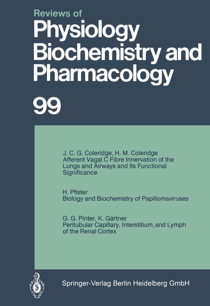 Produktbild: Reviews of Physiology, Biochemistry and Pharmacology