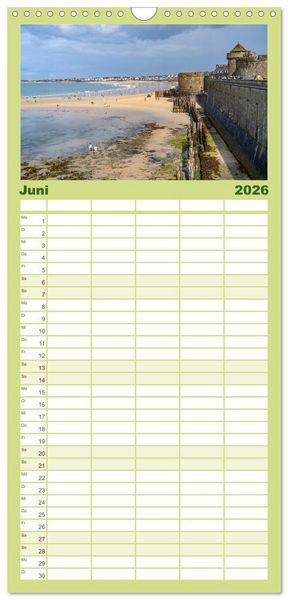 Produktbild: Familienplaner 2026 - Frankreich - die Bretagne mit 5 Spalten (Wandkalender, 21 x 45 cm) CALVENDO