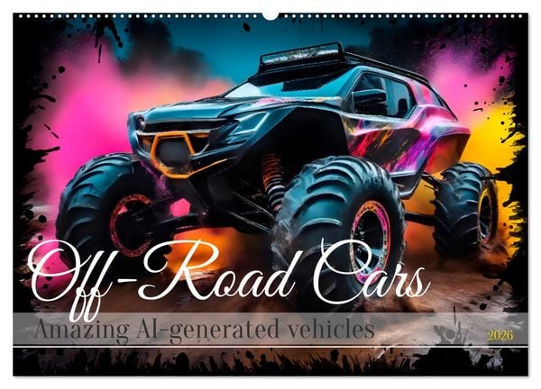 Produktbild: OFF-ROAD CARS Amazing AI-generated vehicles (Wall Calendar 2026 DIN A2 landscape), CALVENDO 12 Month Wall Calendar