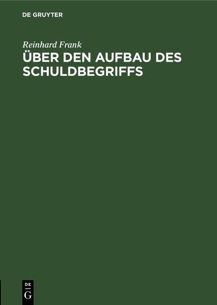 Produktbild: &Uuml;ber den Aufbau des Schuldbegriffs