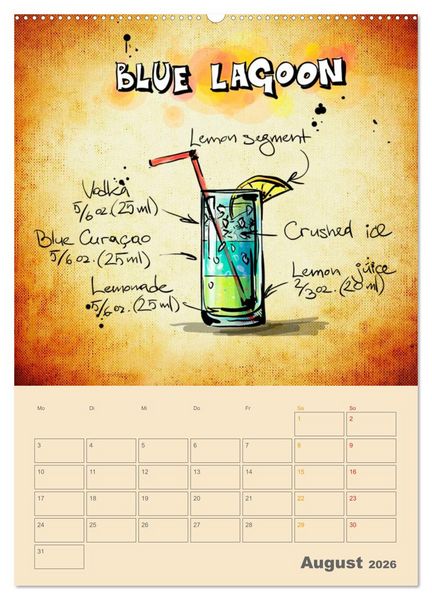 Produktbild: Coole Cocktails (hochwertiger Premium Wandkalender 2026 DIN A2 hoch), Kunstdruck in Hochglanz