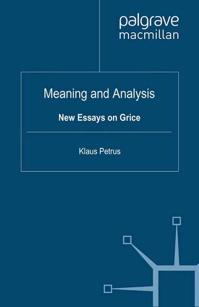Produktbild: Meaning and Analysis: New Essays on Grice
