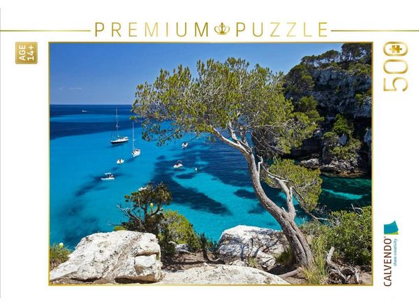 CALVENDO Puzzle Cala Macarelleta - Menorca | 500 Teile Lege-Größe 48 × 36 cm Foto-Puzzle für Erwachsene