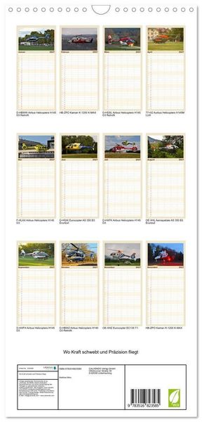 Produktbild: Familienplaner 2027 - Wo Kraft schwebt und Pr&auml;zision fliegt mit 5 Spalten (Wandkalender, 21 x 45 cm) CALVENDO