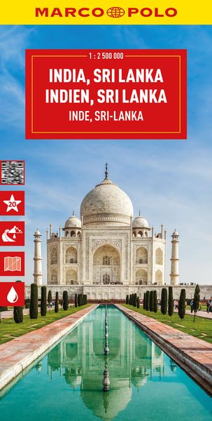 Produktbild: MARCO POLO Reisekarte Indien, Sri Lanka 1:2,5 Mio.