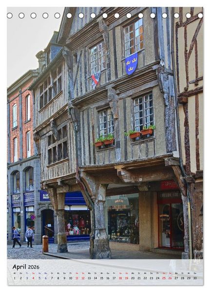 Produktbild: Dinan, die mittelalterliche Perle in der Bretagne (Tischkalender 2026 DIN A5 hoch), CALVENDO Monatskalender