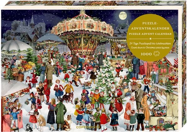 Produktbild: Puzzle-Adventskalender &ndash; Nostalgischer Weihnachtsmarkt