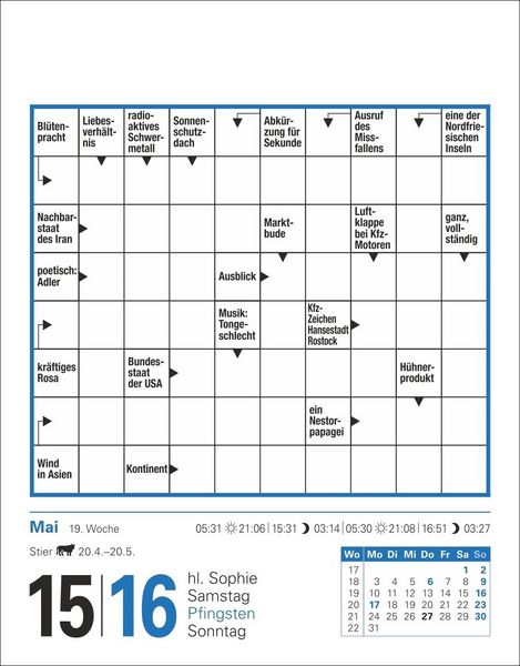 Produktbild: Kreuzwortr&auml;tsel Tagesabrei&szlig;kalender 2027