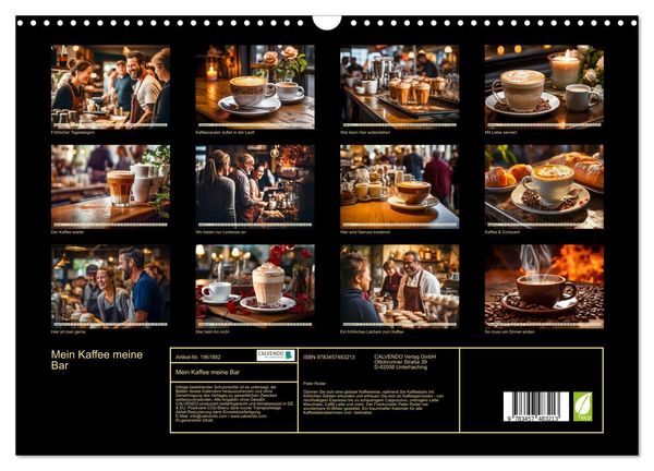 Produktbild: Mein Kaffee meine Bar (Wandkalender 2026 DIN A3 quer), CALVENDO Monatskalender