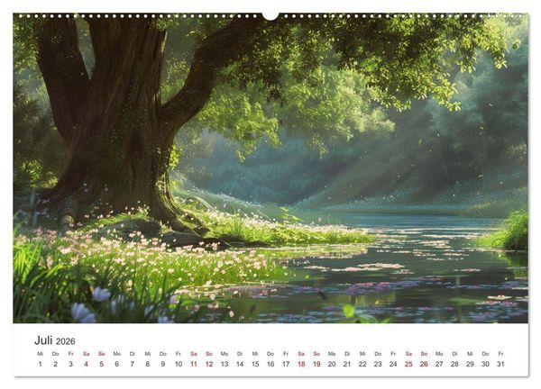 Produktbild: Anime - Welten: Eine Reise durch vertr&auml;umte Welten (Wandkalender 2026 DIN A2 quer), CALVENDO Monatskalender