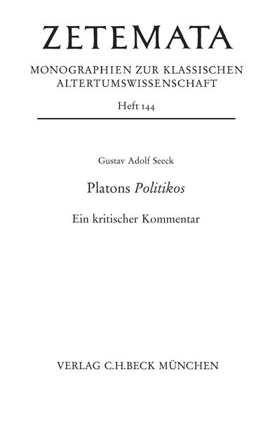 Platons Politikos, Taschenbuch von Gustav Adolf Seeck, C.H. Beck, 9783406641695