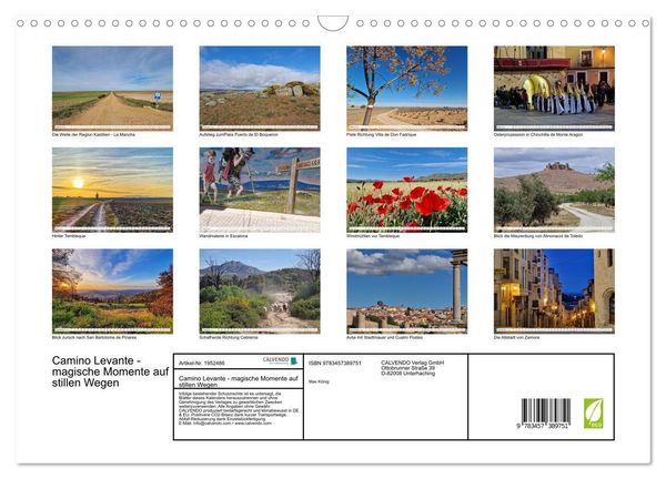 Produktbild: Camino Levante - magische Momente auf stillen Wegen (Wandkalender 2026 DIN A3 quer), CALVENDO Monatskalender