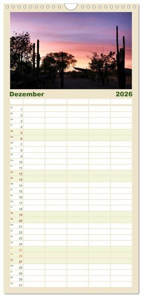 Produktbild: Familienplaner 2026 - Roadtrip in Namibia mit 5 Spalten (Wandkalender, 21 x 45 cm) CALVENDO