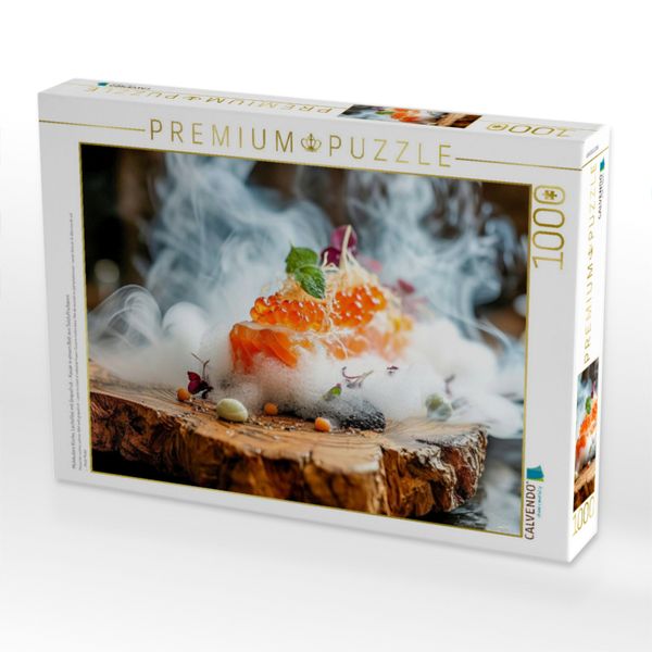 Produktbild: CALVENDO Puzzle Molekulare K&uuml;che, Lachsfilet mit Grapefruit - Kaviar in einem Bett aus Salzluftschaum | 1000 Teile Lege-Gr&ouml;&szlig;e 64x48cm Foto-Puzzle f&uuml;r