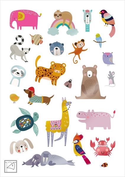 Produktbild: Glanz-Sticker &ndash; Tiere