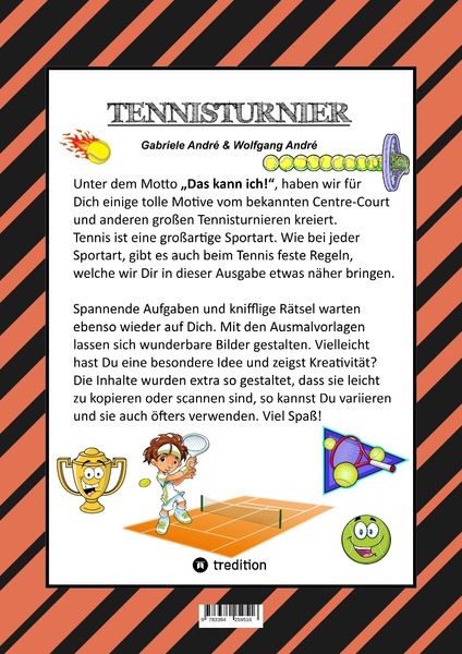 Produktbild: Craftbook - 100 Seiten - Super Tennis Malmotive - Knifflige R&auml;tsel und Aufgaben - Lernspiel - Word Champions Match