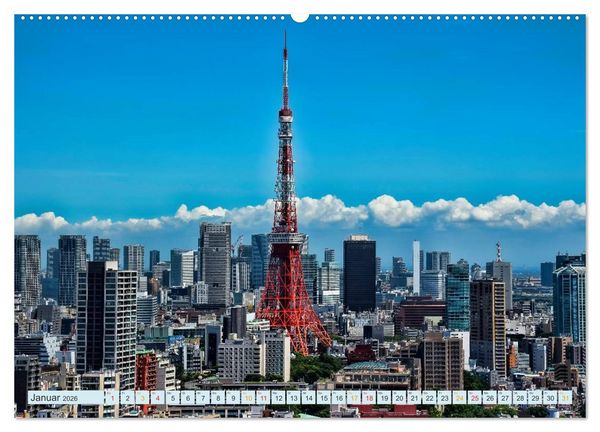 Produktbild: Tokio - Hightech und Menschenmassen (hochwertiger Premium Wandkalender 2026 DIN A2 quer), Kunstdruck in Hochglanz